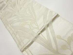 実に葉模様織出し名古屋帯